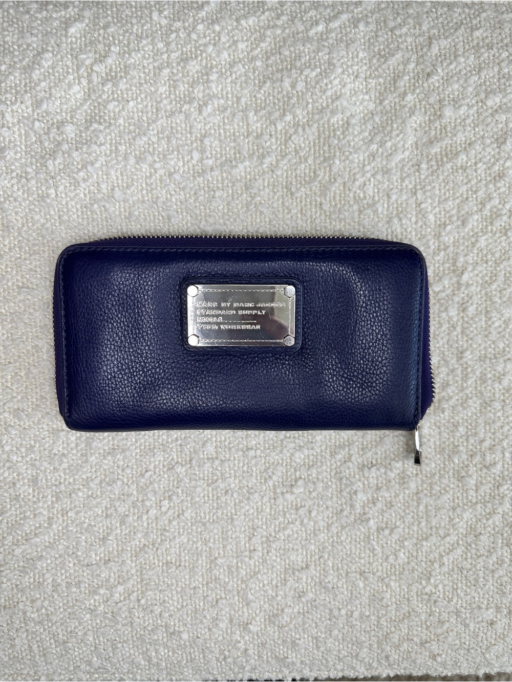 Marc by Marc Jacobs Blue Leather Zip Around Wallet
